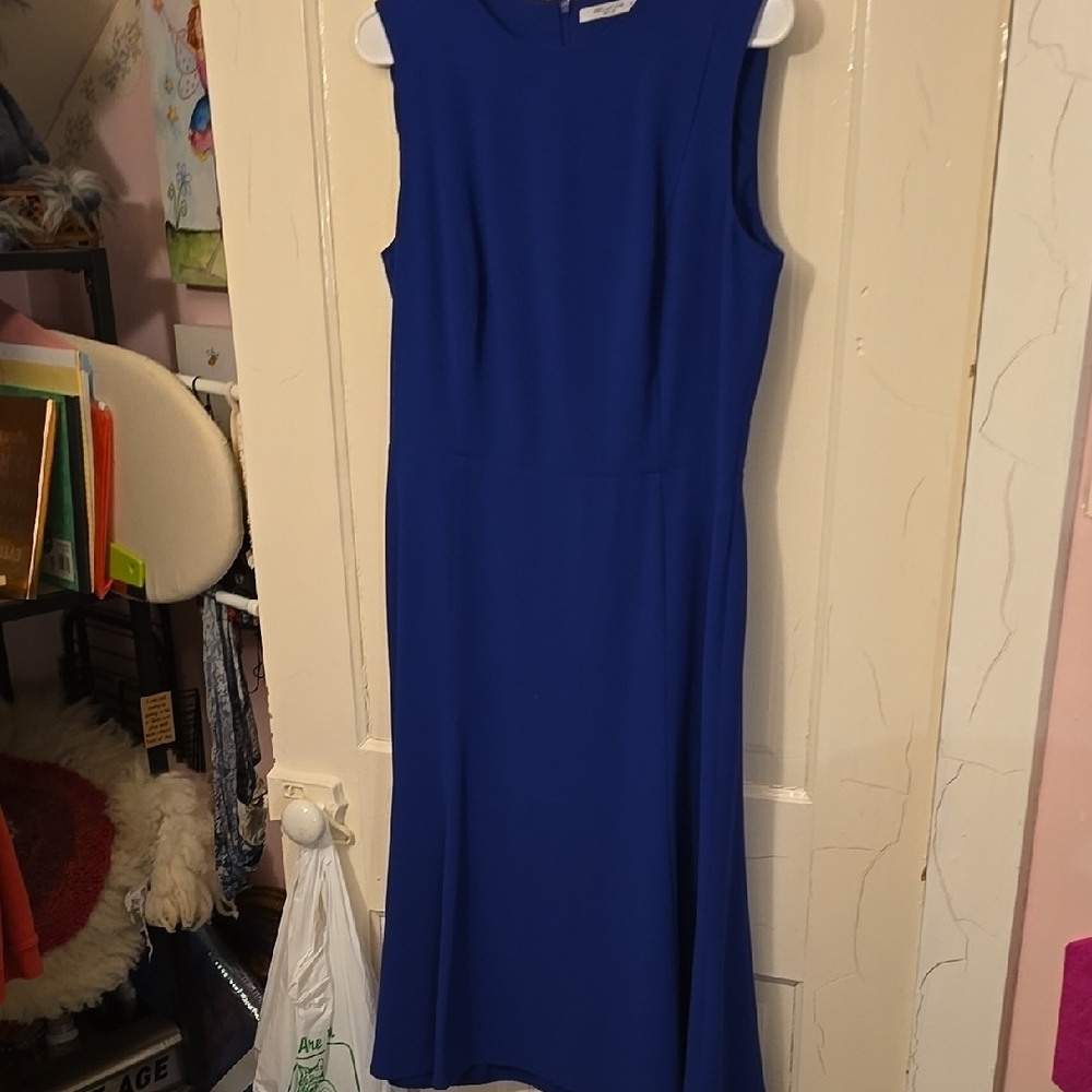 MM Lafleur Blue Sheath Midi Dress for Work